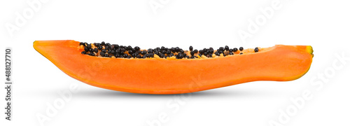 Papaya on white background