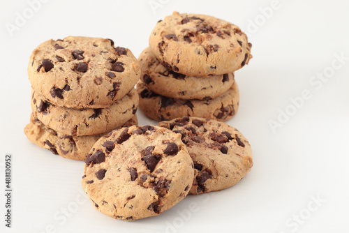 homemade sweet tasty cookies with chocolate chips