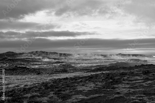 Die heißen Quellen GUNNUHVER auf der Halbinsel Reykjanes. In den letzten Minaten kam hier zu verstärkter vulkanischer Aktivität inklusiver vermehrter Erdbeben.