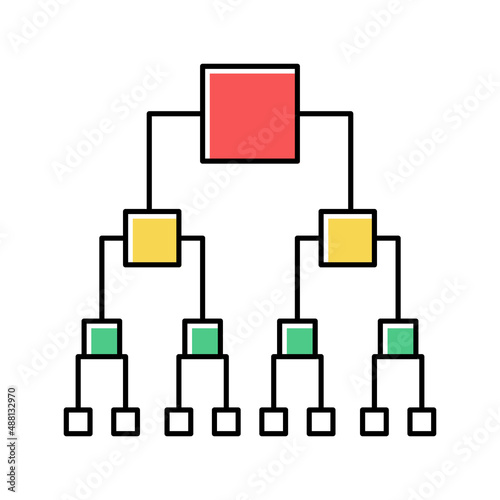 binary decision diagram color icon vector illustration