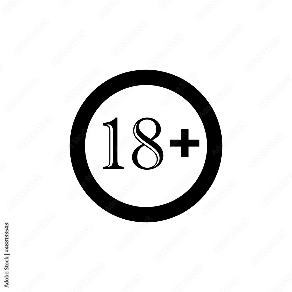 18+ Age Plus Icon Vector Ilustration 18+ Age Plus Icon Vector Ilustration