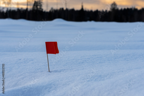flag on the snow