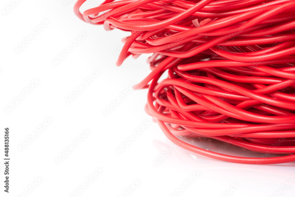 Electric Cable Cord Used in Electrical Installation Isolated on white background