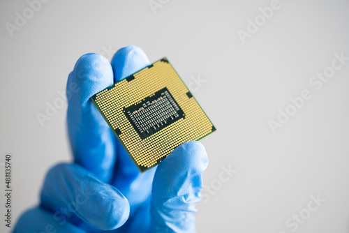 Computer Processor Technology. CPU Semiconductor Hardware photo
