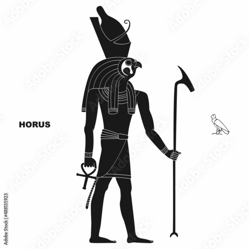 vector image with  ancient Egyptian deity Horus for your project