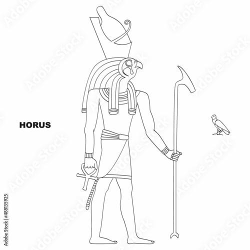 vector image with  ancient Egyptian deity Horus for your project