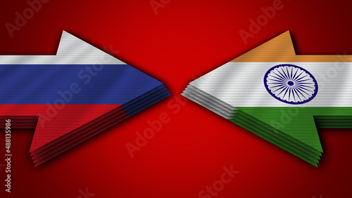 Free Download India vs Russia Arrow Flags – 3D Illustration - GFXLoad