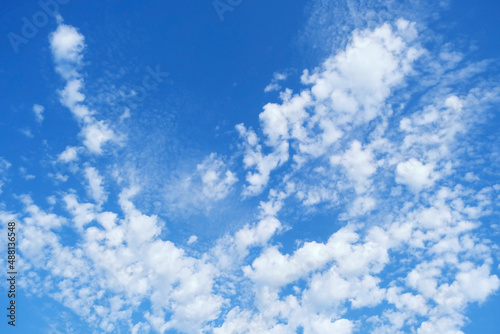 white clouds on blue sky  beautiful natural abstract background.  forecast weather. 