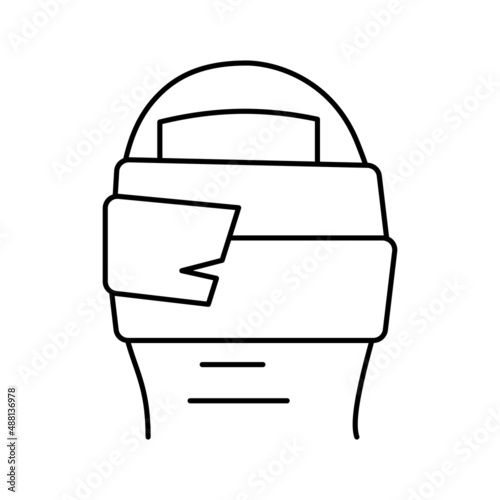 patch on toe line icon vector illustration