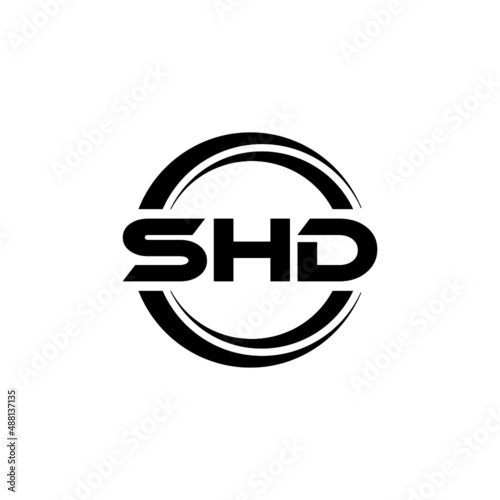 SHD letter logo design with white background in illustrator  vector logo modern alphabet font overlap style. calligraphy designs for logo  Poster  Invitation  etc.