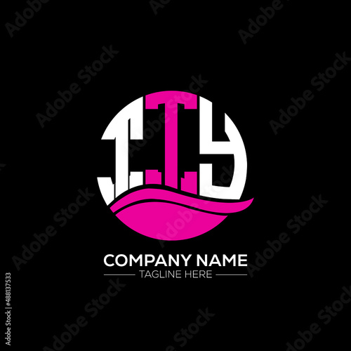 TTY logo monogram isolated on circle element design template, TTY letter logo design on black background. TTY creative initials letter logo concept.  TTY letter  design.