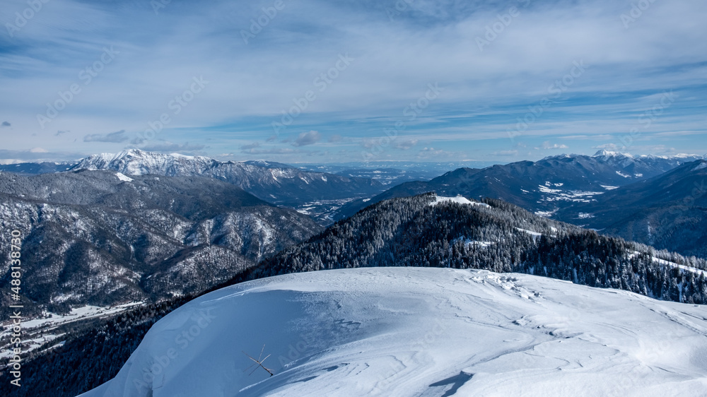 winter day in the alps of Friuli Venezia-Giulia