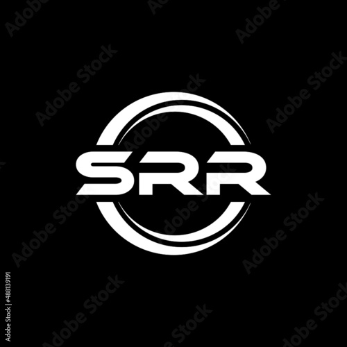 SRR letter logo design with black background in illustrator  vector logo modern alphabet font overlap style. calligraphy designs for logo  Poster  Invitation  etc.