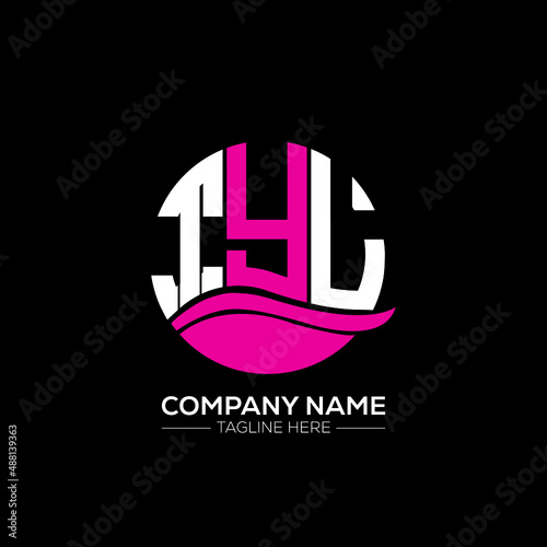TYL logo monogram isolated on circle element design template, TYL letter logo design on black background.TYL creative initials letter logo concept.  TYL letter design.