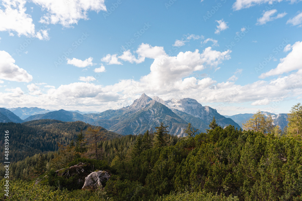 Fototapeta premium View on the Lofer Mountains in autumn