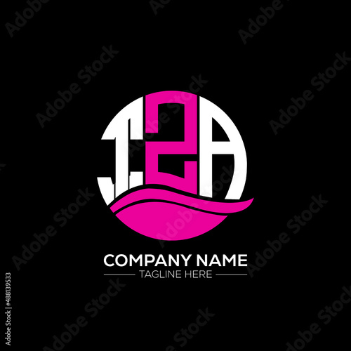 TZA logo monogram isolated on circle element design template, TZA letter logo design on black background.TZA creative initials letter logo concept.  TZA letter design. photo