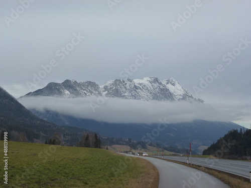 austrian ski slopes pistes active vacation in mountains, austrian alps photo