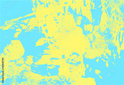 Blue yellow grunge background. Vector illustration © logonv