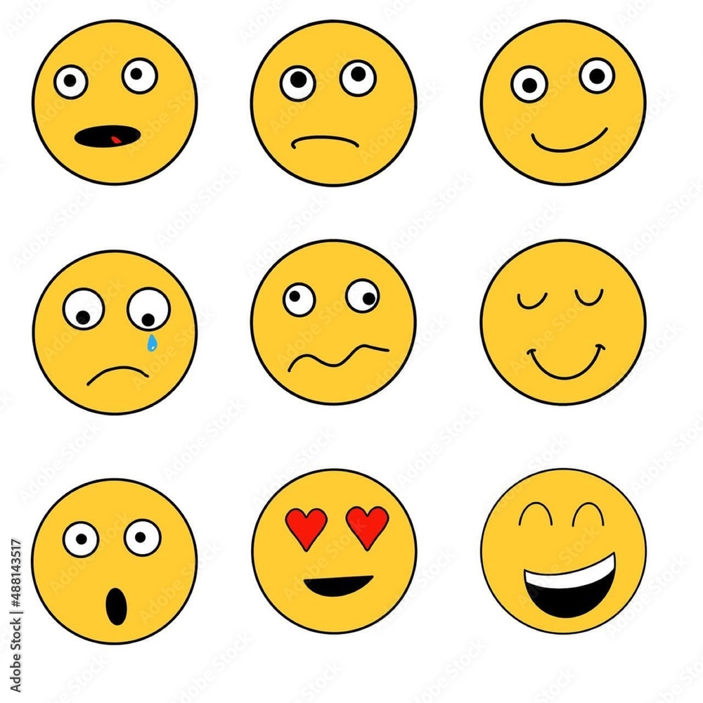 A large number of beautiful simple emoji. A large number of beautiful simple emoji.