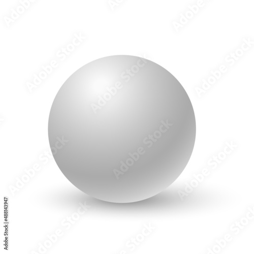 White sphere or 3d ball. Round geometric figure.