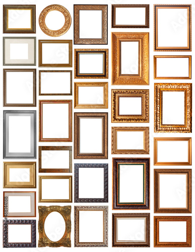 set of picture frames isolated on white background
