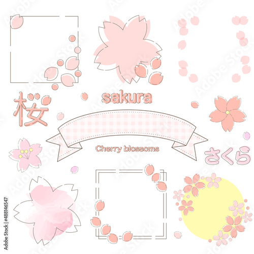 Cute spring cherry blossom frame
