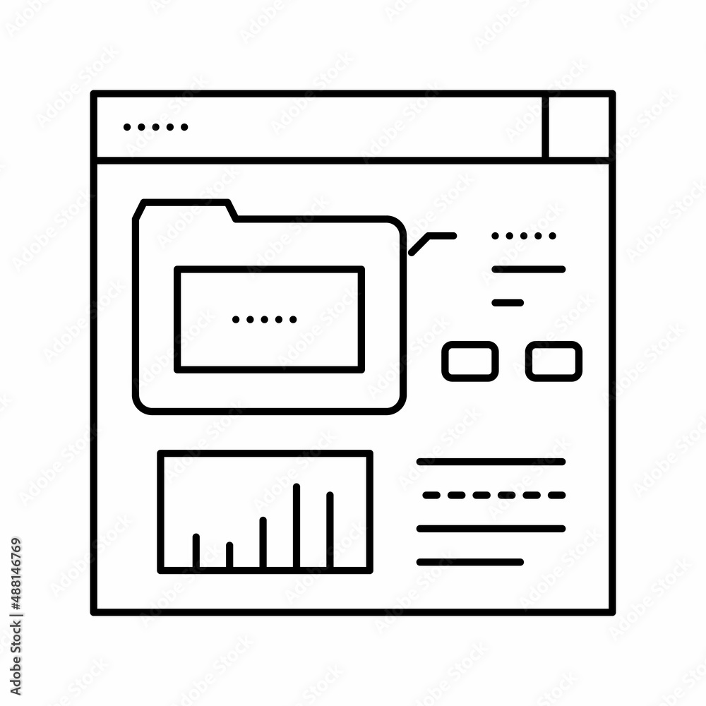 electronic folder fix incident line icon vector illustration electronic folder fix incident line icon vector illustration