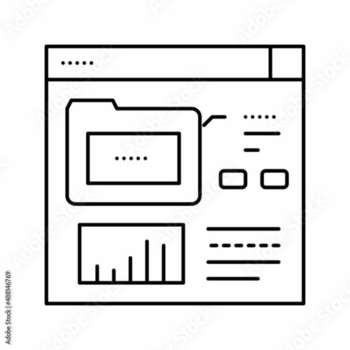 electronic folder fix incident line icon vector illustration