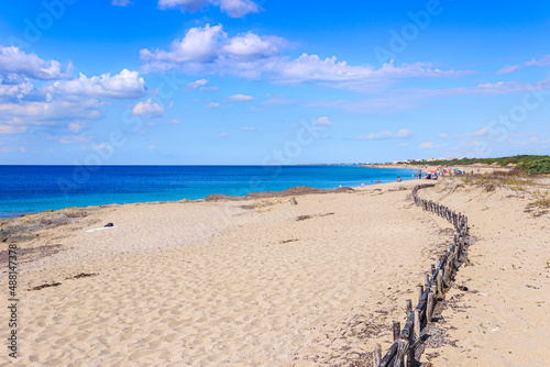 Torre Colimena Beach in Apulia  region of southern Italy   stretches inside the Nature Park    Palude del Conte e Duna Costiera     offering a corner of paradise in Salento.