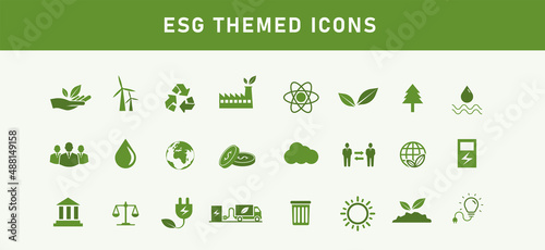 ESG banner icon set on environmental, social and governance concepts. greenery with nature ready set on a white background vector illustration
