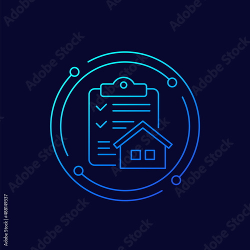 Building permit icon, linear design