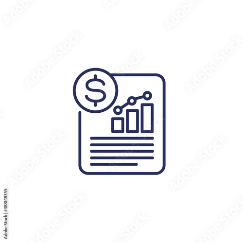 EPS, Earnings per share icon, line vector