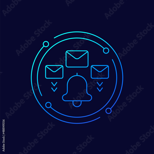 email alert line vector icon