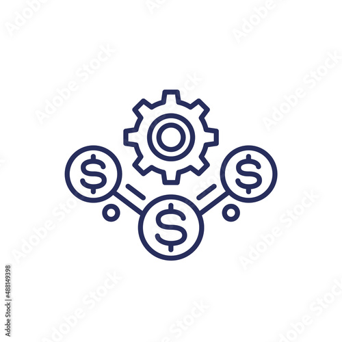 financial operations line icon on white