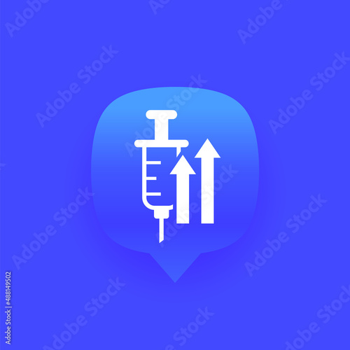 vaccine booster icon with a syringe