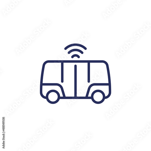 autonomous shuttle bus line icon