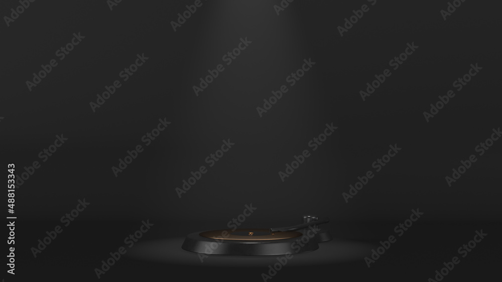 volumetric lighting on turntable, 3d render