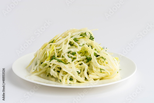 Healthy low calorie diet cabbage salad, close-up