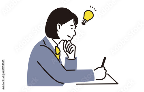 勉強をする高校生の女の子