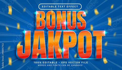 Editable text effect - bonus jackpot 3d style concept