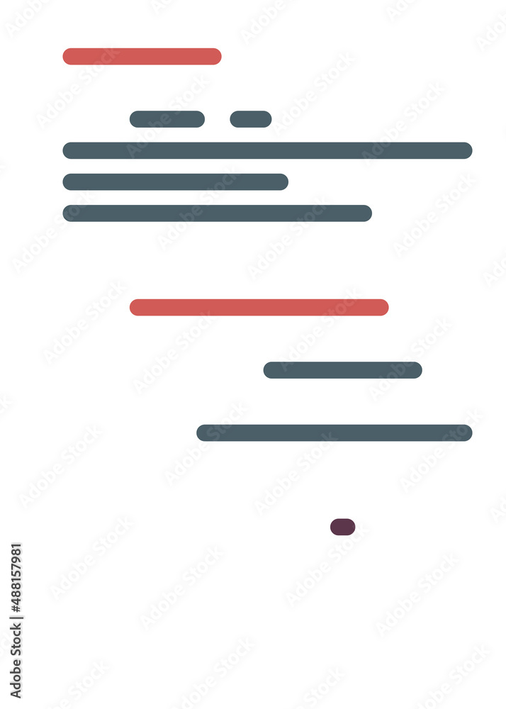 Code on screen vector illustration, flat cartoon coding lines simulation