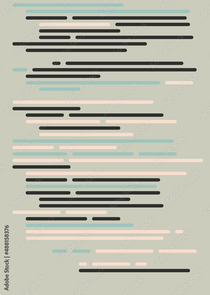 Code on screen vector illustration, flat cartoon coding lines simulation Code on screen vector illustration, flat cartoon coding lines simulation