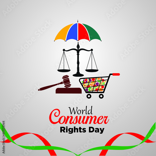 World Consumer Rights Day. March 15. Suitable for Greeting Card, Poster and Banner. Vector Illustration.