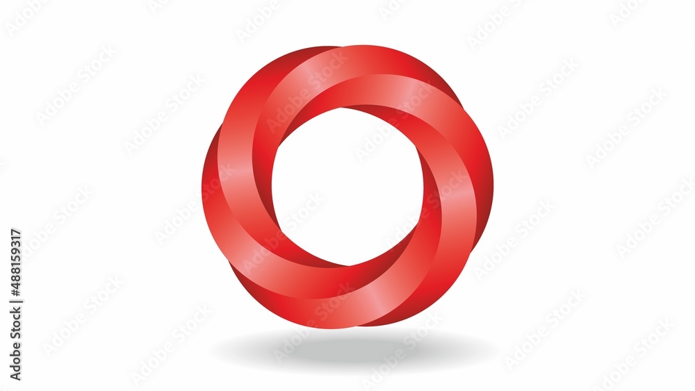 Creative red symbol, intertwined,braided. Vector illustration. Creative red symbol, intertwined,braided. Vector illustration.