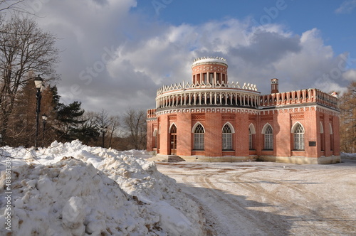 Ancient beautiful architecture. View, wallpaper, texture, background, travel, brick, winter, snow
