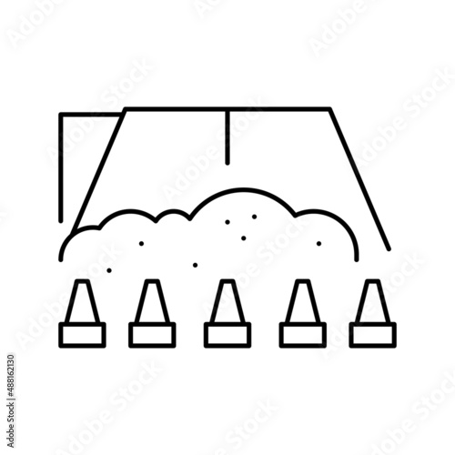 closed road for reconstruction line icon vector illustration