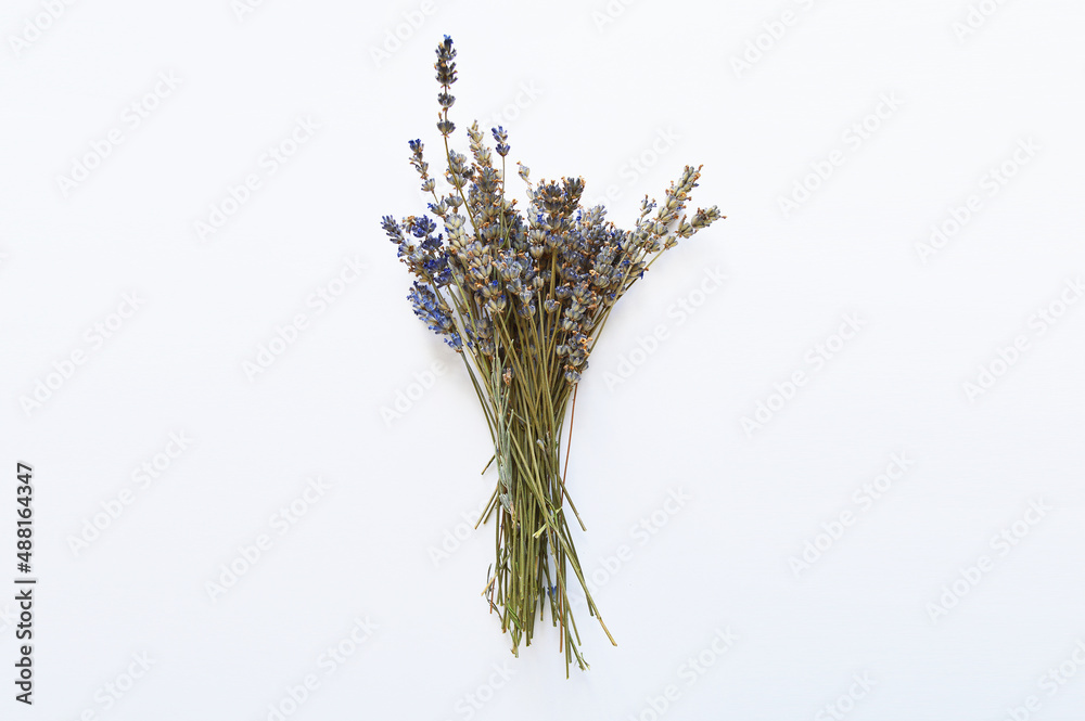 Obraz premium purple lavender bouquet on white background