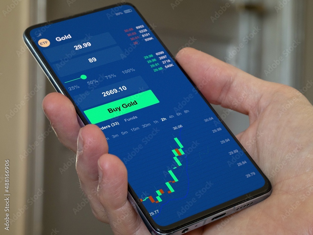 Precious metals exchange market chart, stock market physical gold, or