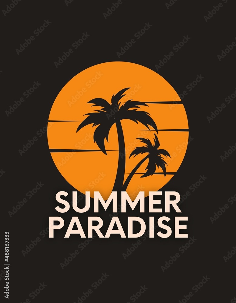 Black & Orange Summer Paradise T-shirt
