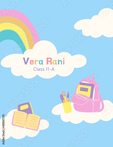 Pastel Primary Cute Kiddie School Notebook